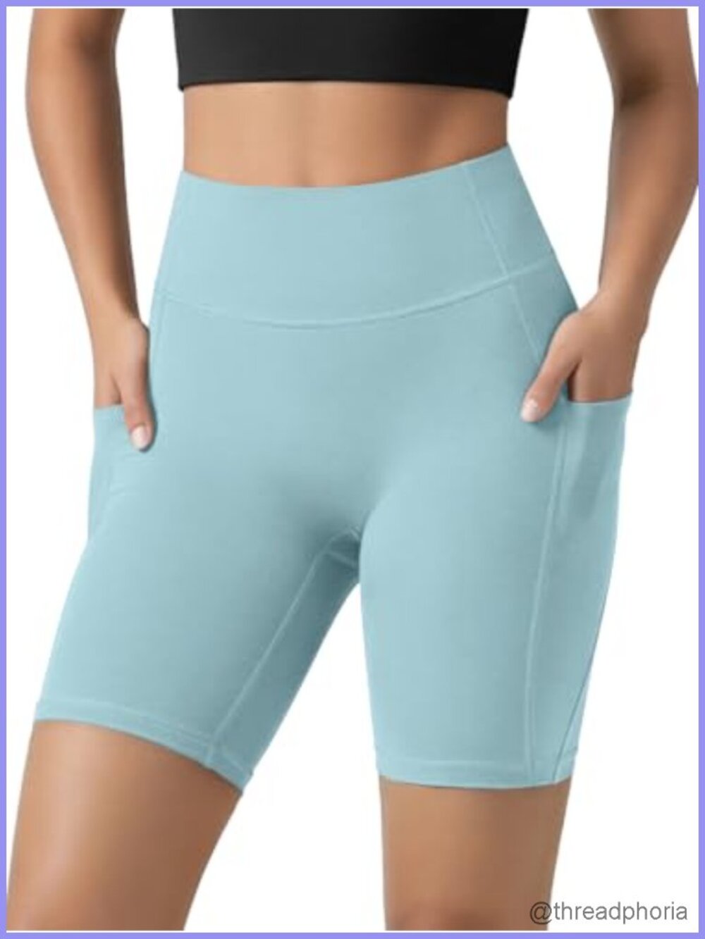 Women's High Rise Compression Biker Shorts No Front Seam Tummy Control with